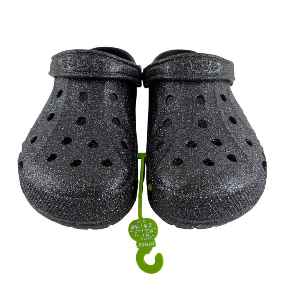 Crocs Unisex Black Baya Glitter Clogs Size M's 7 W's 9 - Picture 6 of 12